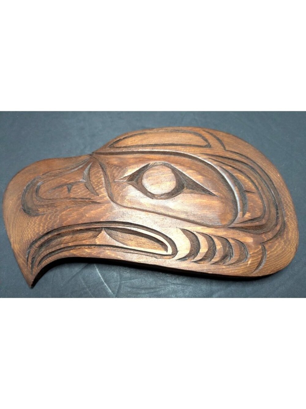 Vtg. L. Wilson First Nations Hand Carved Eagle Head Pacific Northwest Coast